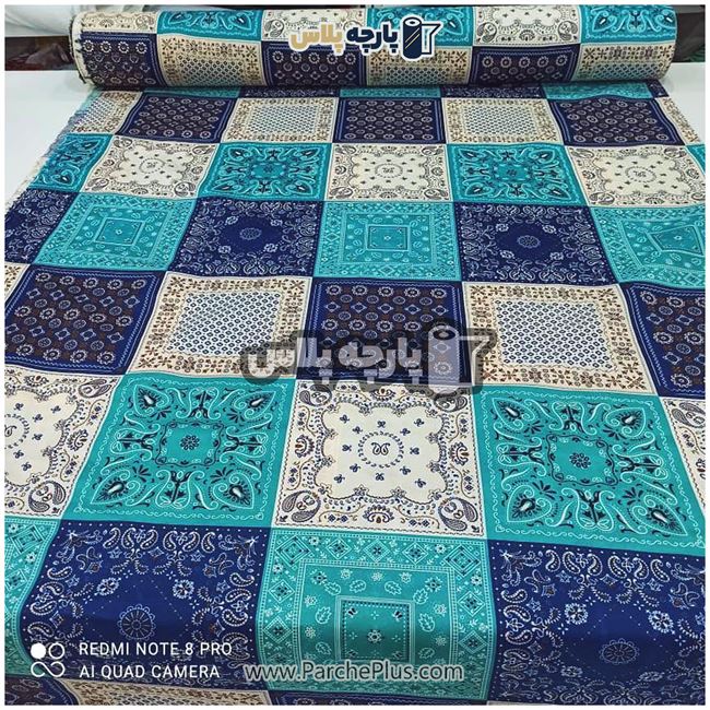 طاقه پارچه ملحفه ای پلی استر (پرنسس) گل دار  (طرح چهل تکه)