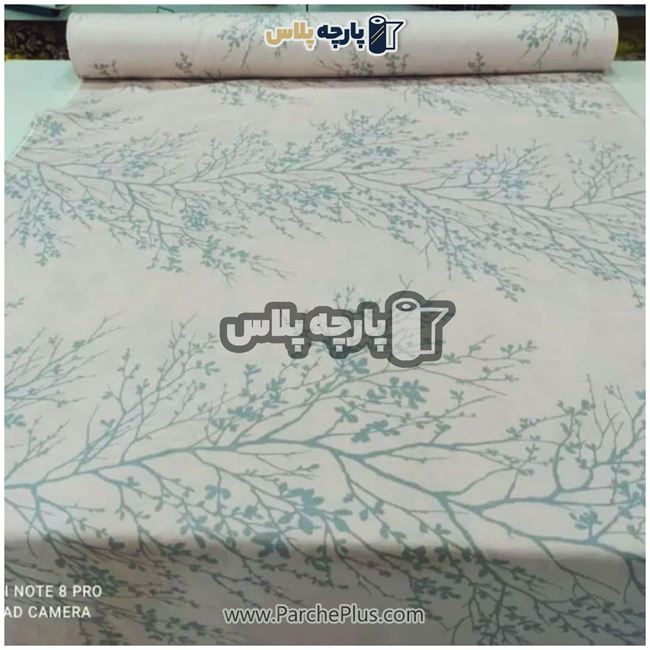 طاقه پارچه ملحفه ای پلی استر (پرنسس)  گل دار با گل طوسی و زمینه صورتی (طرح شکوفه)