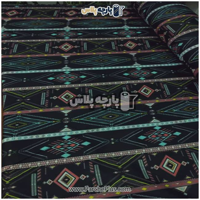 طاقه پارچه ملحفه ای پلی استر (پرنسس)  اسپرت با زمینه مشکی 