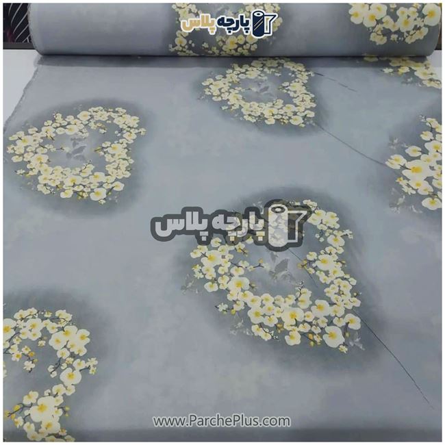 طاقه پارچه ملحفه ای پلی استر (پرنسس) اسپرت قلب  با زمینه طوسی