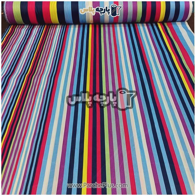 طاقه پارچه ملحفه ای پلی استر (پرنسس) اسپرت (راه راه رنگی)