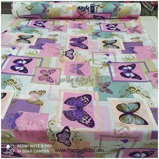 پارچه ملحفه ای با طرح پروانه