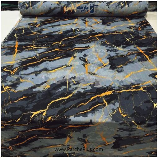 پارچه ملحفه ای طرح ماربل با زمینه طوسی