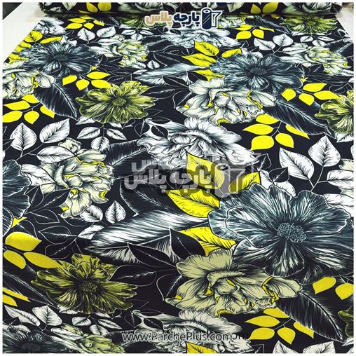  پارچه ملحفه ای گل دار با زمینه مشکی