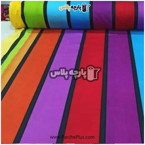 طاقه پارچه ملحفه ای پلی استر (پرنسس) اسپرت (راه راه رنگی)