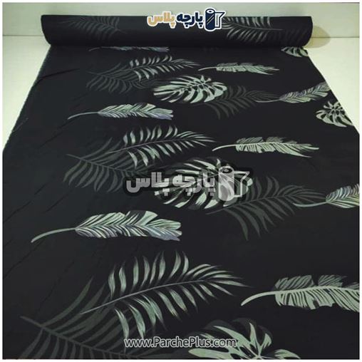 پارچه ملحفه ای طرح برگ با زمینه مشکی