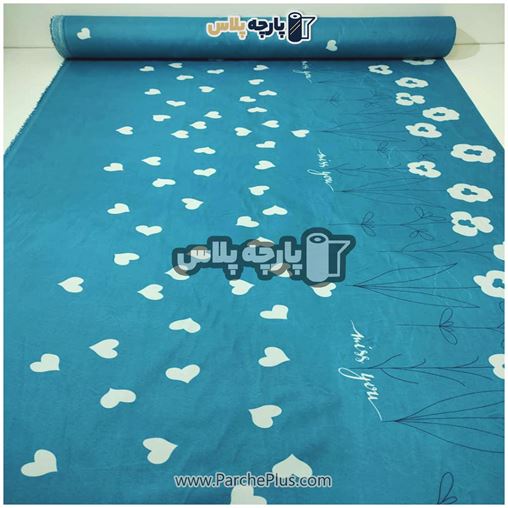پارچه ملحفه ای گل دار با زمینه آبی