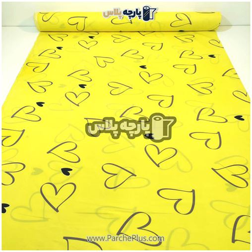  پارچه ملحفه ای اسپرت با زمینه زرد و طرح قلب