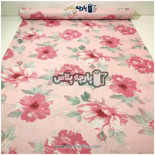  طاقه پارچه ملحفه ای پلی استر (پرنسس) گل دار با زمینه صورتی