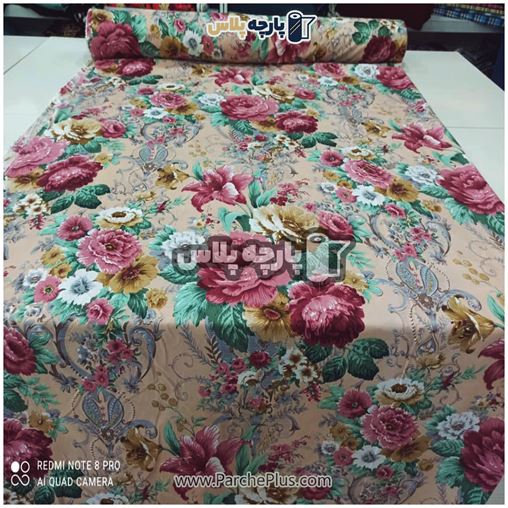 طاقه پارچه ملحفه ای پلی استر (پرنسس) گل دار
