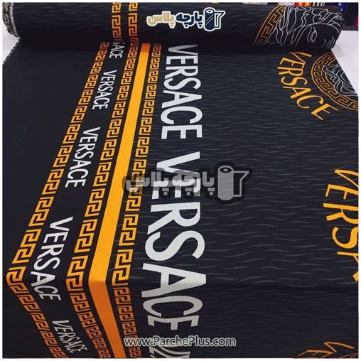 پارچه ملحفه ای اسپرت با زمینه مشکی و طرح ورساچه