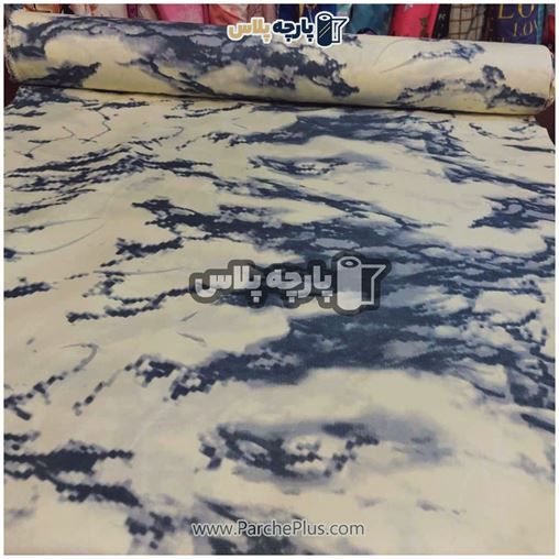 پارچه ملحفه ای ماربل با زمینه کرمی