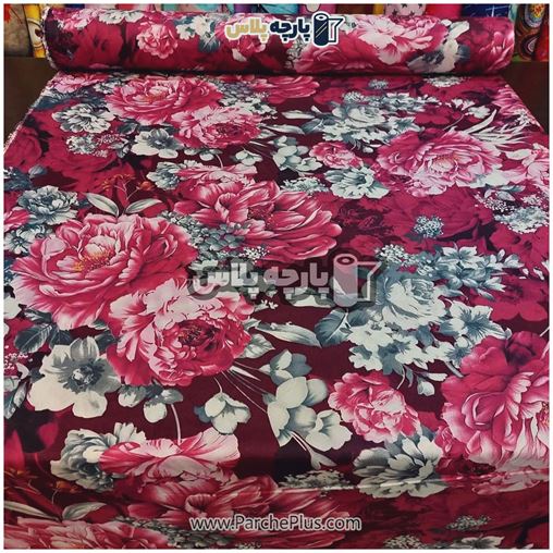پارچه ملحفه ای گل دار با گل صورتی