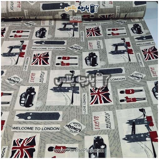 طاقه پارچه ملحفه ای اسپرت با زمینه کرمی و طرح لندن