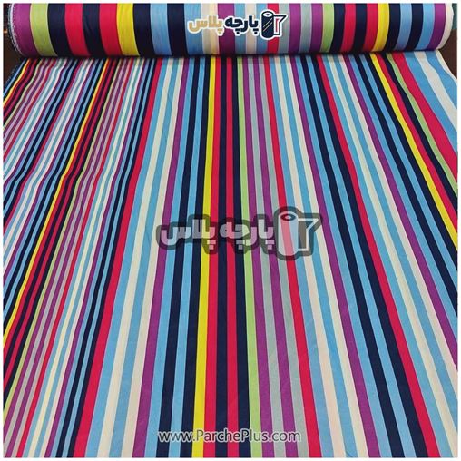 طاقه پارچه ملحفه ای پلی استر (پرنسس) اسپرت (راه راه رنگی)